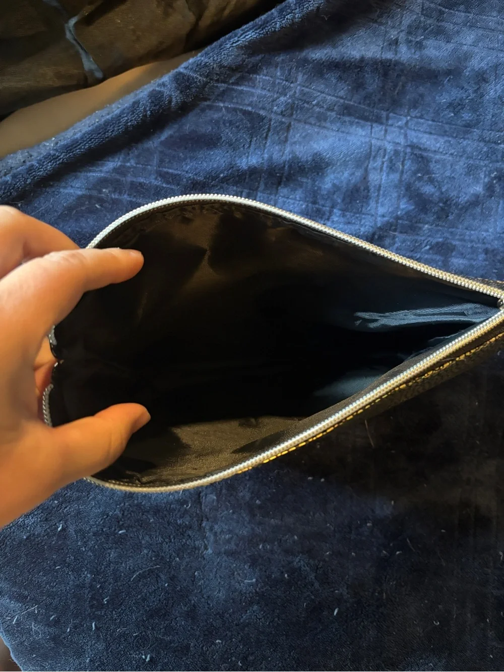 tarte Metallic Gold Pebble-Textured Zip Pouch